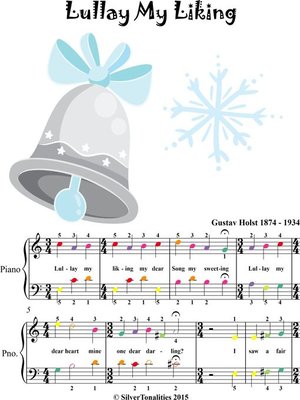 cover image of Lullay My Liking Easy Piano Sheet Music with Colored Notes